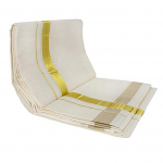 Mens Rich Jari Border 100% Cotton Cream Dhoti 4.00 Meters Double Mundu/Vesti