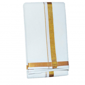 Jari Border Cotton Blended Dhoti For mens & Matching Jari Border Towel (Angavastaram)